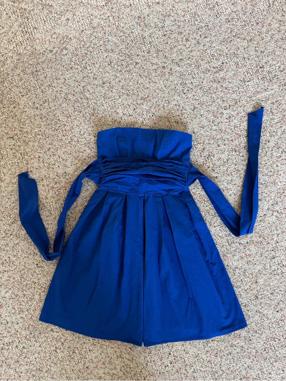 Teeze Me Strapless Royal Blue Party Dress with Waist Ties